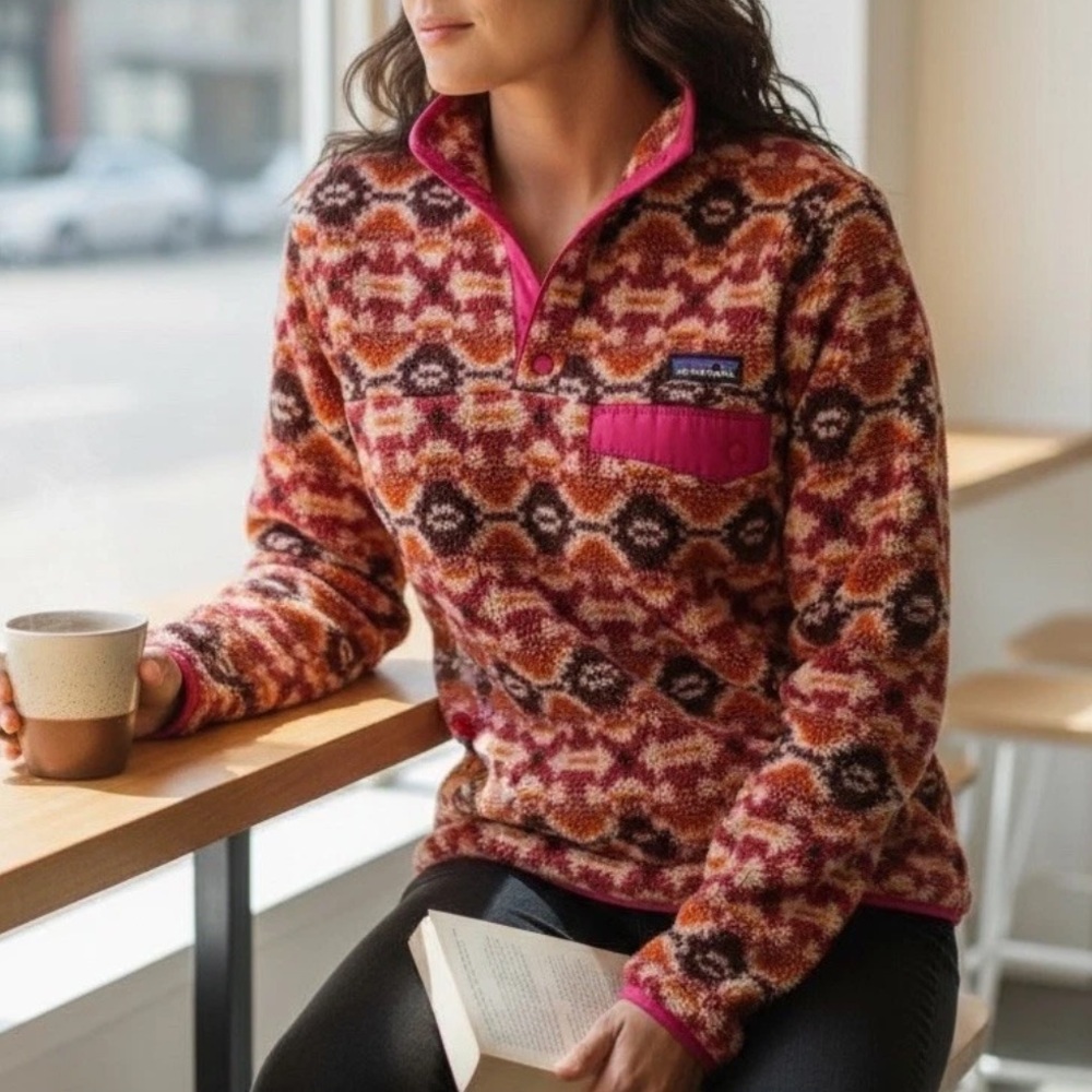 Patagonia Synchilla Snap-T Fleece Pullover Aberdeen Jeweled Berry Women’s Small
